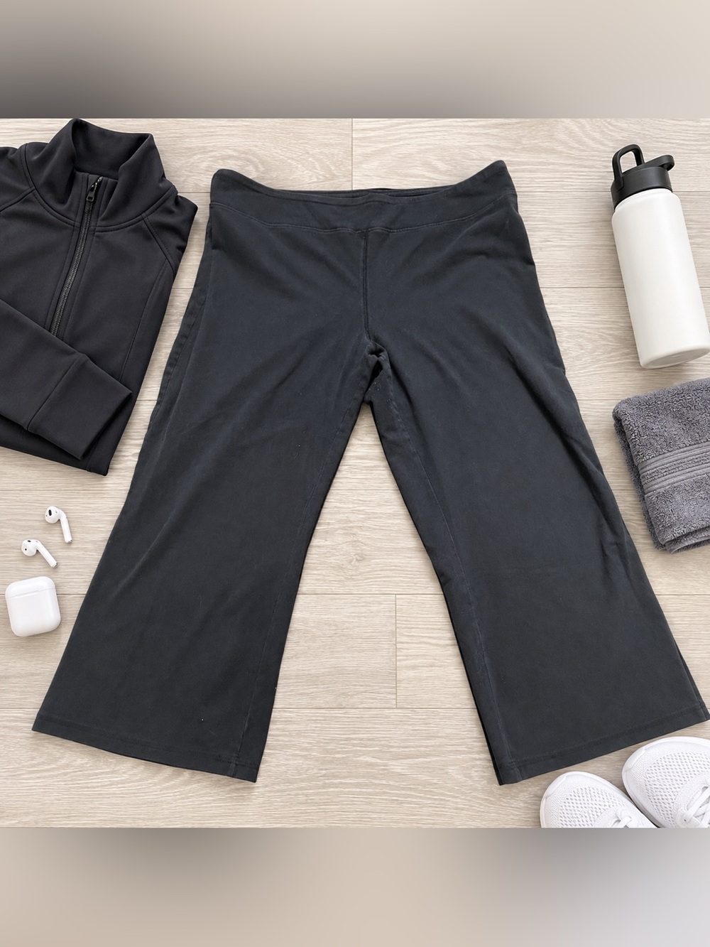 GAP Black Activewear Capri Pants Women’s XL Stretch Pull-On Workout Yoga
